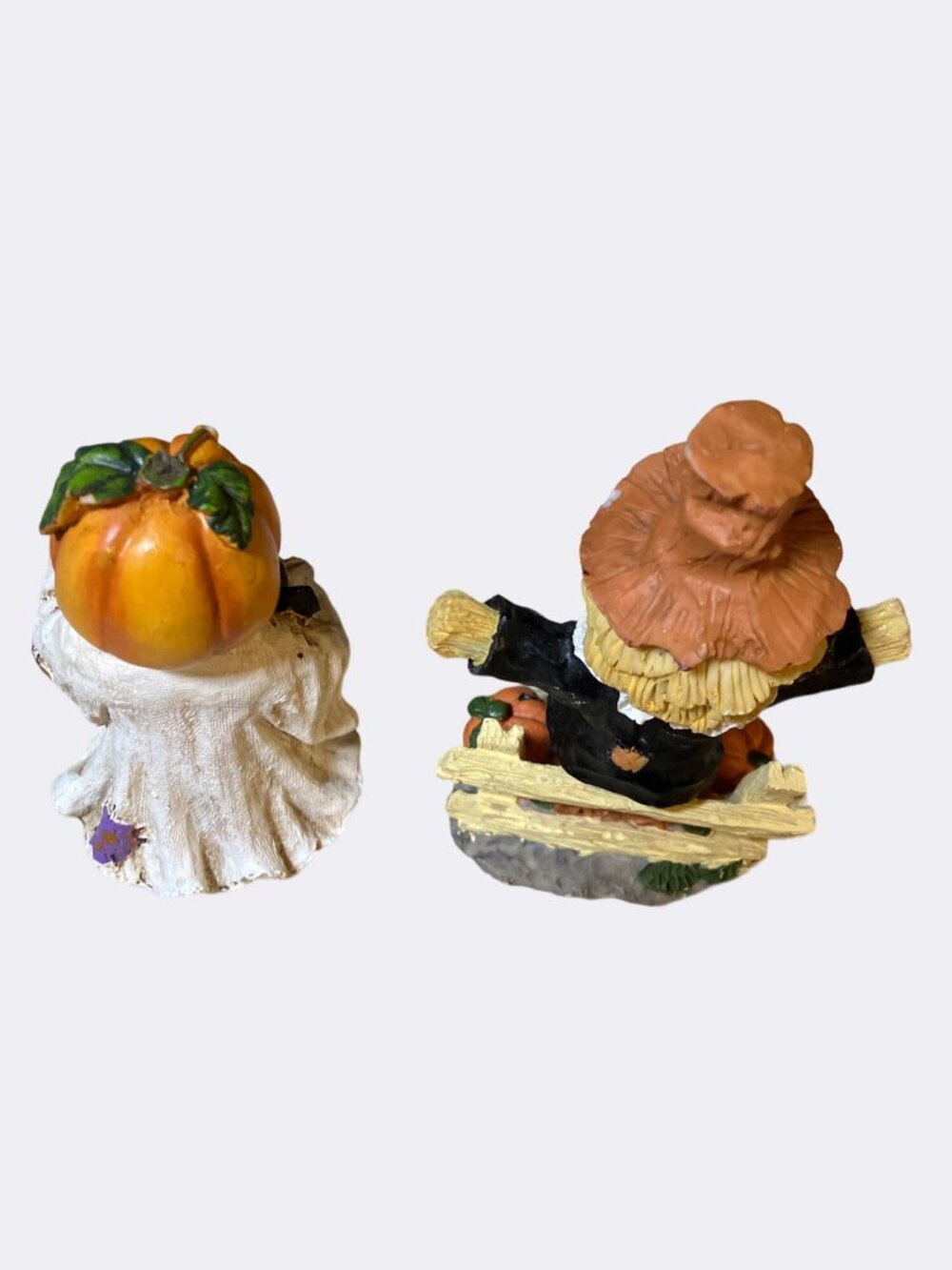 Halloween Figurines Pumpkin Head and Scarecrow Spooky and Cute Decor - Picture 5 of 11